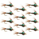 Bead Head Flash Back Pheasant Tail Nymph 1 Dozen Fly Fishing Flies  Size 12