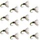 Olive Zebra Sakasa Kebari - 12 Tenkara Flies - Size 14