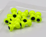 Painted lead eyes for fishing lures, designed by Clouser's Fly Shop, featuring a realistic painted finish on durable lead weights.
