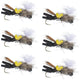 Parachute Chernobyl Ant Black Yellow Top Foam Body Grasshopper Fly 6 Flies Hook Size 10