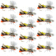 Parachute Chernobyl Ant Black Orange Foam Body Grasshopper Fly - 1 Dozen Flies Hook Size 10