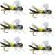 Parachute Chernobyl Ant Black Tan Foam Body Grasshopper Fly 6 Flies Hook Size 10