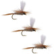 3 Pack Hares Ear Parachute Classic Dry Fly - Hook Size 14