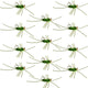 Barbless Pat's Rubber Legs Tungsten Bead Jigged Black/Chartreuse Euro Nymph  - Set of 12 Flies Hook Size 10