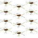 Barbless Pat's Rubber Legs Tungsten Bead Jigged Coffee/Black Euro Nymph  - Set of 12 Flies Hook Size 10