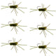 Barbless Pat's Rubber Legs Tungsten Bead Jigged Dark Olive Euro Nymph  - Set of 6 Flies Hook Size 10