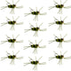 Pat's Rubber Legs Tungsten Jig Black/Olive Euro Nymph 12 Flies Size 10