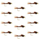 Tungsten Bead Head  Pheasant Tail Nymph 1 Dozen Flies  Size 14