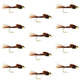 Tungsten Bead Head  Pheasant Tail Nymph 1 Dozen Flies  Size 18