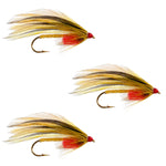 Three Platte River Special classic trout wet streamer flies with size 4 hooks, designed for fly fishing.