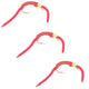 3 Pack San Juan Power Worm Gold Bead Head Red V-Rib - Hook Size 14