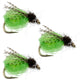 3 Pack LaFontaine Bright Green Deep Sparkle Caddis Pupa - Hook Size 18