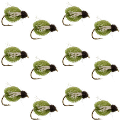 LaFontaine Olive Deep Sparkle Caddis Pupa - 1 Dozen Flies Hook Size 18