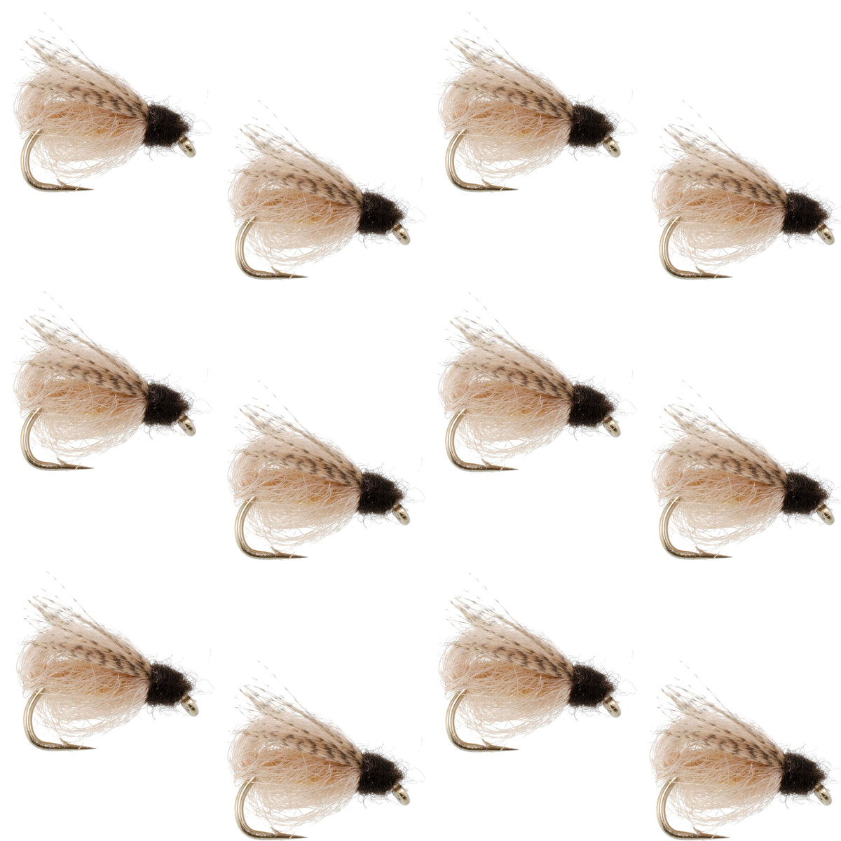 LaFontaine Tan Deep Sparkle Caddis Pupa - 1 Dozen Flies Hook Size 16