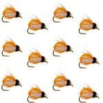 Bead Head LaFontaine Amber Deep Sparkle Caddis Pupa - 1 Dozen Flies Hook Size 16