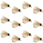 Bead Head LaFontaine Tan Deep Sparkle Caddis Pupa fly set of 12, size 12, for fly fishing, featuring shimmering nymphs by The Fly Fishing Place.