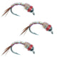 3 Pack Bead Head Rainbow Warrior Nymph Fly Fishing Flies Hook Size 16