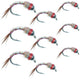 Bead Head Rainbow Warrior Midges -  3 Each of 3 Sizes 14, 16, 18