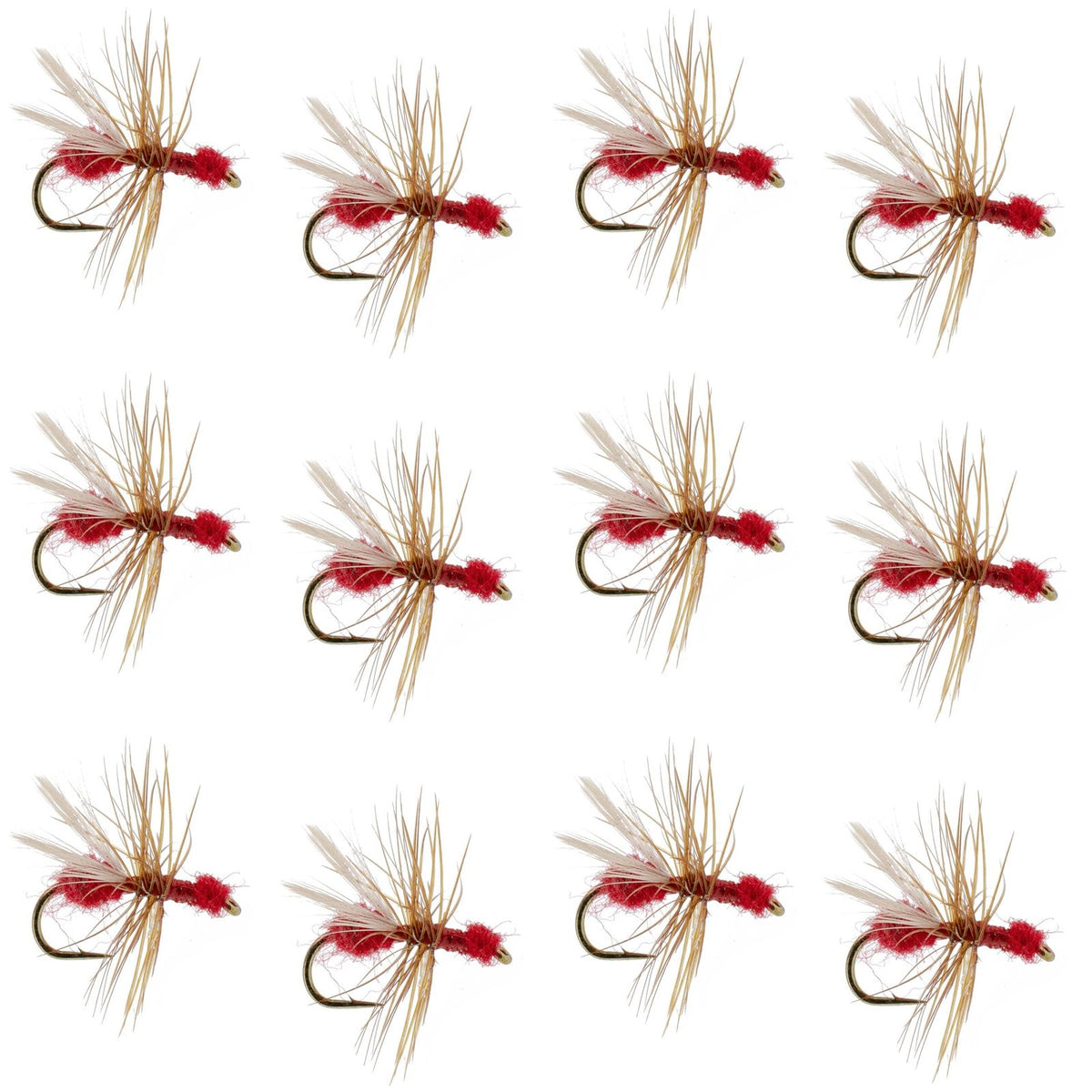 Red Fur Flying Ant Terrestrial Trout Dry Fly - 1 Dozen Flies Hook Size 14