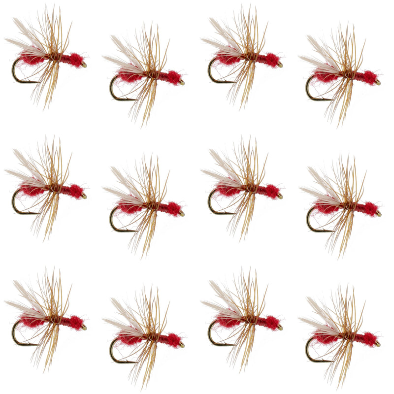 Red Fur Flying Ant Terrestrial Trout Dry Fly - 1 Dozen Flies Hook Size 14