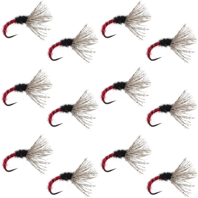 Red Zebra Sakasa Kebari tenkara nymph fly set with 12 size 16 flies for fly fishing, by The Fly Fishing Place.