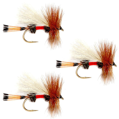 Three Royal Trude Classic Trout Dry Flies by The Fly Fishing Place, size 16 hook, designed for freshwater trout fishing.