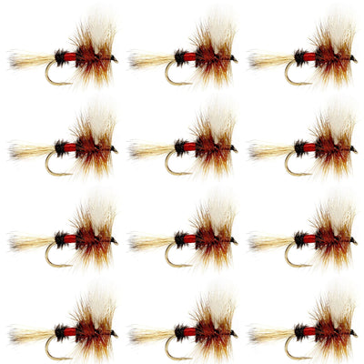Royal Wulff Classic Trout Dry Fly set of 12 size 14 fishing flies, designed for trout dry fly fishing by The Fly Fishing Place