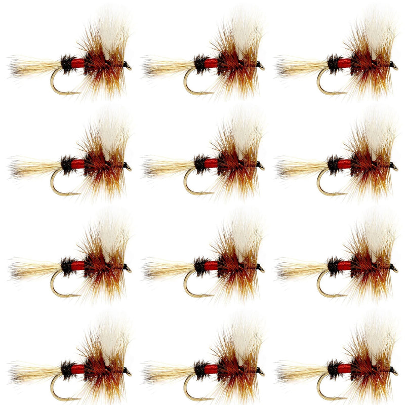 Royal Wulff Classic Trout Dry Fly set of 12 size 14 fishing flies, designed for trout dry fly fishing by The Fly Fishing Place