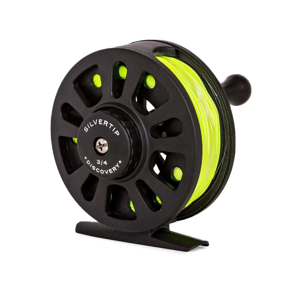 Silvertip Discovery 3/4 Fly Reel by Jackson Hole Fly Company, pre-spooled fishing reel with a sleek design and durable construction.