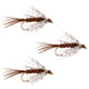 3 Pack Soft Hackle Partridge and Pheasant Tail Fly Fishing Wet Flies - Hook Size 14