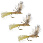 Set of 3 Sparkle Dun Callibaetis dry fly fishing flies for trout, size 16, by The Fly Fishing Place.