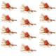 Kaufmann's Orange Crystal Stimulator Rubber Legs Dry Fly - 1 Dozen Flies Hook Size 16