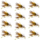 Kaufmann's Yellow Crystal Stimulator Rubber Legs Dry Fly - 1 Dozen Flies Hook Size 10