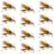 Kaufmann's Yellow Crystal Stimulator Rubber Legs Dry Fly - 1 Dozen Flies Hook Size 12