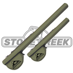 Stone Creek Outfitters rod and reel tubes with logo, durable protective fishing gear storage for rods and reels.