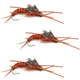 3 Pack Barbless Gold Bead Kaufmann's Brown Stone Fly with Rubber Legs - Stonefly Wet Fly - Hook Size 8