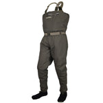 Gray waders with a belt on a white background