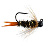 Black tungsten bead Prince Nymph fly for euro nymphing, size 16, designed for trout wet fishing, by The Fly Fishing Place.