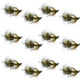Tungsten Bead Tactical Mini Bugger Euro Nymph Fly - 12 Flies Size 12