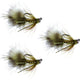 3 Pack Tungsten Bead Tactical Olive Mini Bugger Euro Nymphing Fly - Size 8
