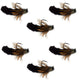 Tungsten Bead Black Mop Fly Tactical Jig Czech Euro Nymph Barbless Fly 6 Flies - Size 14