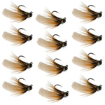 Tungsten Bead Cream Mop Fly Tactical Jigh Euro Nymph - 12 Flies Size 14