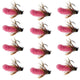 Tungsten Bead Hot Pink Mop Fly Tactical Euro Nymph Barbless 12 Flies  #14