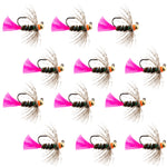 Set of 12 tungsten bead Czech nymphing wet flies in size 10, designed for trout fishing, featuring tactical blow torch style patterns.