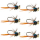 Tungsten Bead Tactical Jig Copper John Czech Nymph Euro Nymphing Fly - 6 Flies Size 12