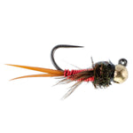 Six Copper John red Czech nymph tungsten bead trout wet flies in size 12 for Euro nymphing from The Fly Fishing Place.