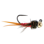 Six size 14 Copper John red Czech nymph tungsten bead trout wet flies for Euro nymphing by The Fly Fishing Place.
