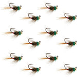 Tungsten Bead Tactical CDC Frenchie  Nymph Euro Fly - 12 Flies Size 16