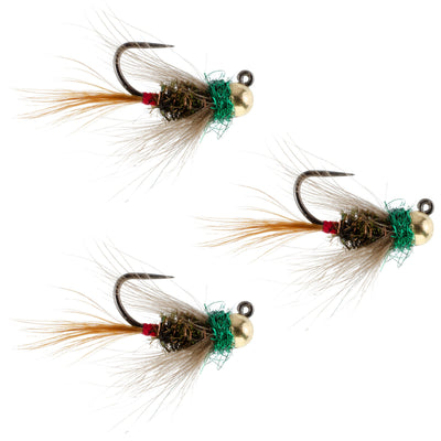3 Pack Tungsten Tactical CDC Frenchie Euro Nymph Jig - Size 16