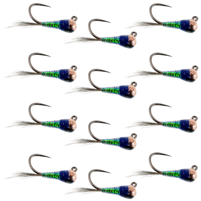 Tungsten Gasolina Perdigon Tactical Jig Euro Nymph 12 Flies Size 16
